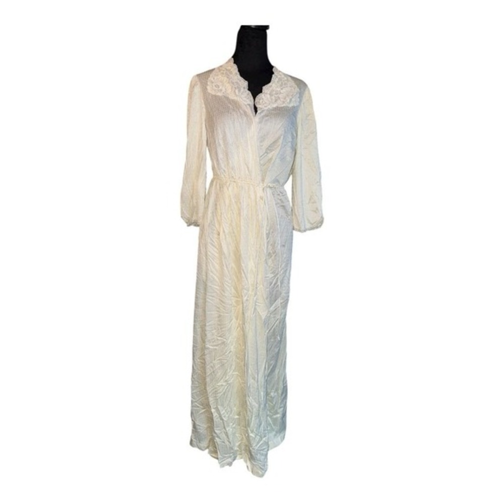 VTG‎ 80s JC Penny ivory nylon robe size small
